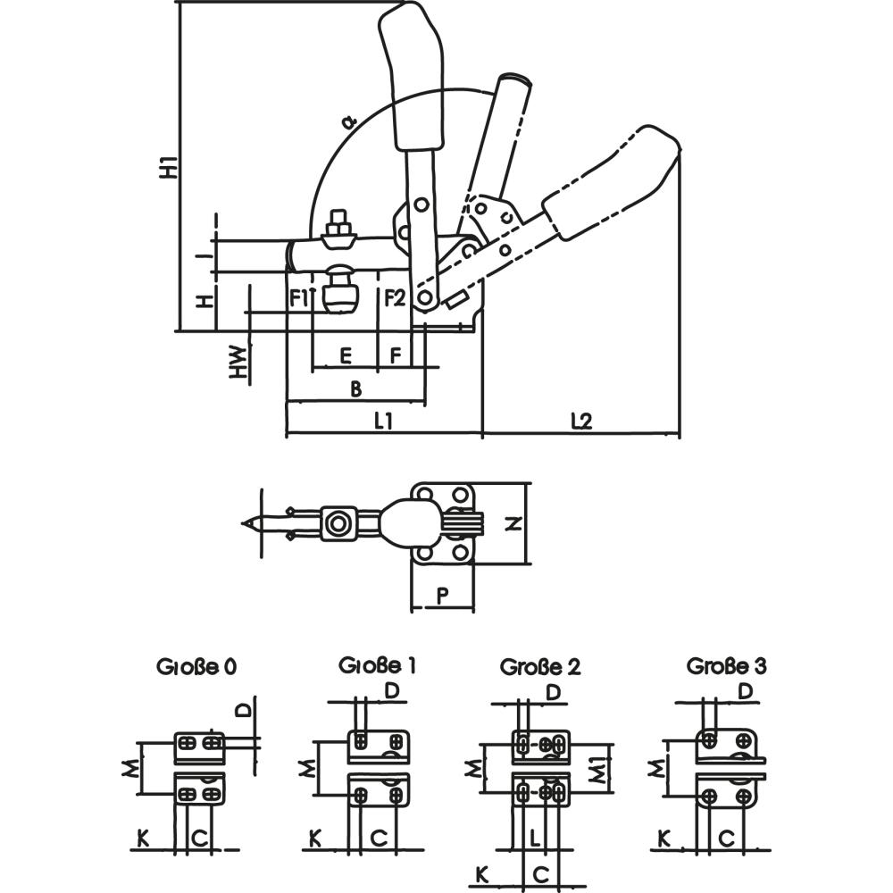ESD Senkrechtspanner Senkrecht-Spanner 6800 Gr.0 AMF