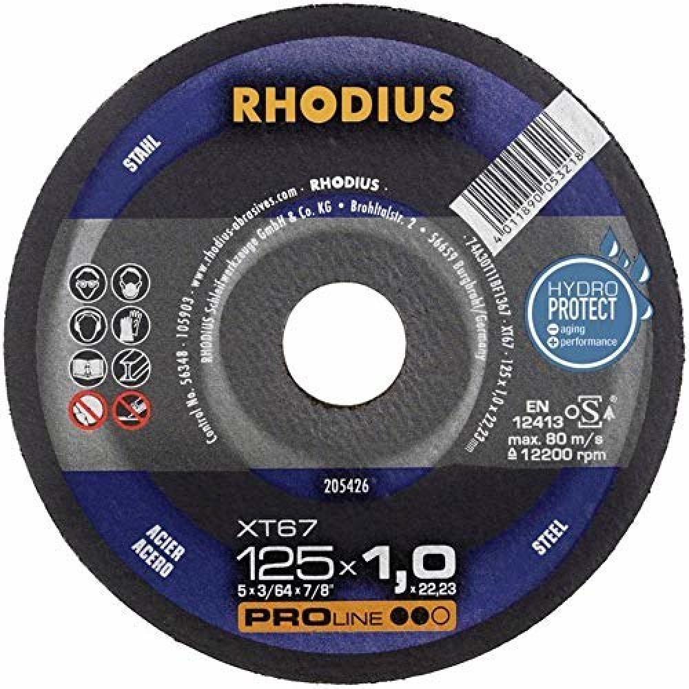 Trennscheibe XT67 für Stahl 230 x 1,9mm Rhodius
