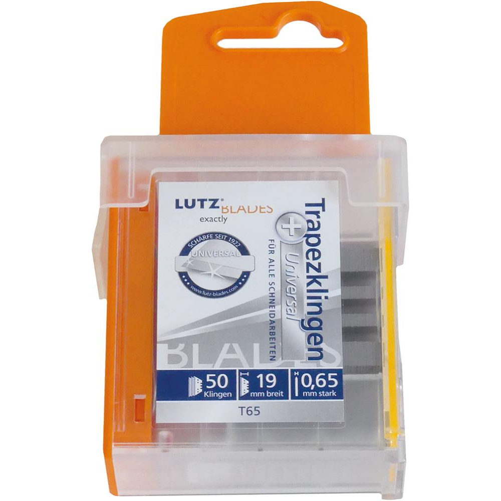 Trapezklinge TGL65 Standard 61 x18,7x0,65mm Spender a 50 Stück LUTZ BLADES