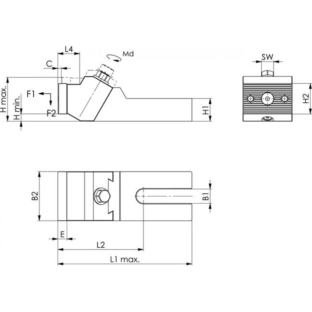 Stabilspannbacke 6497F flach, Gr.38 AMF