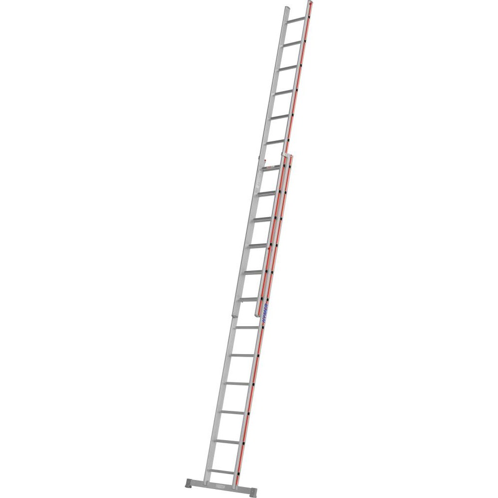 Schiebeleiter, 2-teilig, mit Traverse zweiteilig 2x12 Sprossen AH 6 32m
