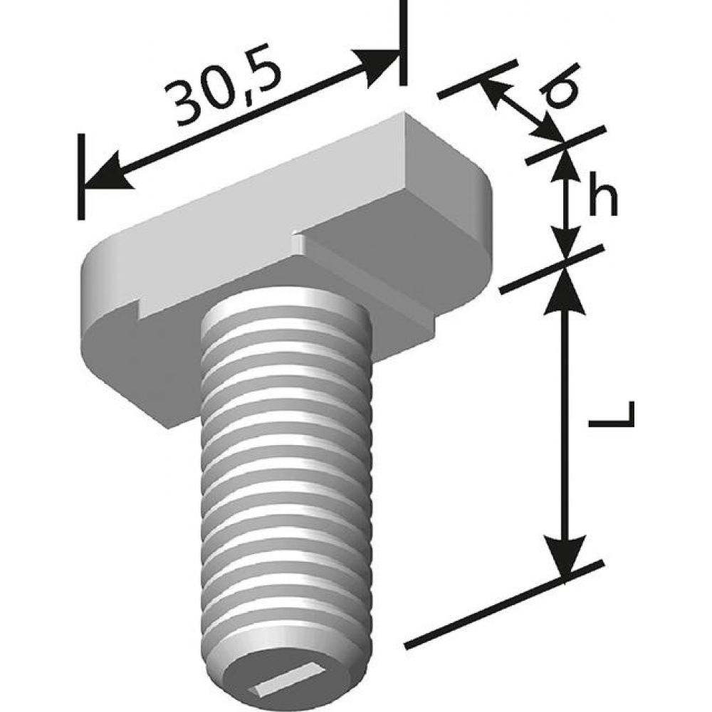 Hammerkopfschraube M16x30 HS 38/17 Stahl 4.6 verzinkt Handelsverpackung