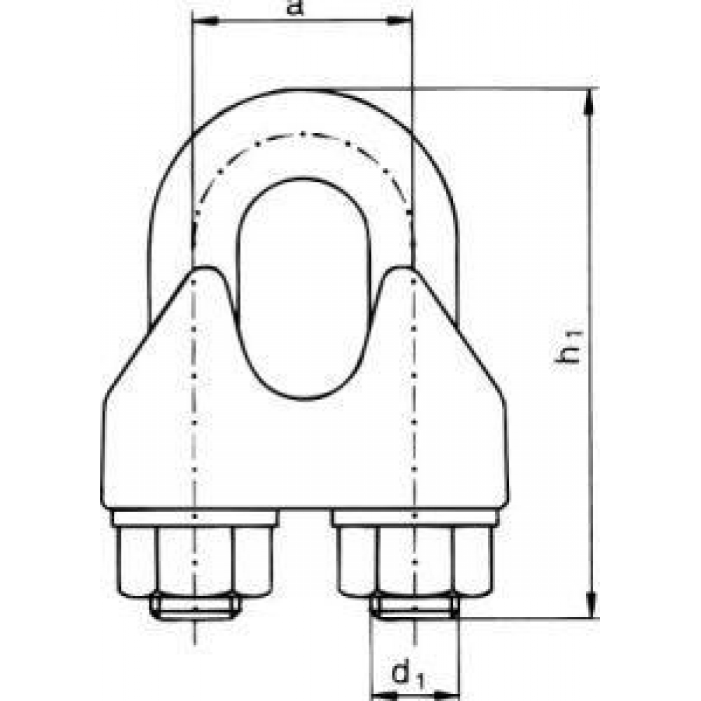 Sicherheits-Drahtseilklemme 13mm M12 1/2" DIN 1142 (ehem.) EN 13411-5 Stahl galvanisch verzinkt gelb chromatiert