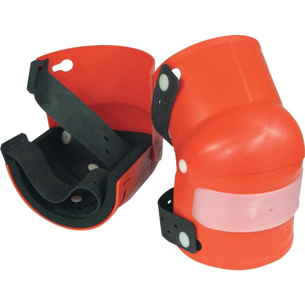Knieschoner mit Gelenk PVC-Hartschale, orange