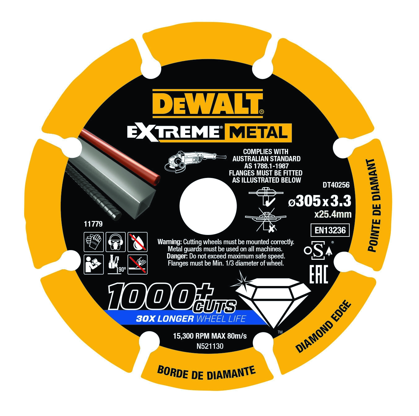 Dewalt DT40256-QZ,  Diamanttrennscheibe 305x3.3mm, Extreme Diamanttrennscheibe 305x3.3mm