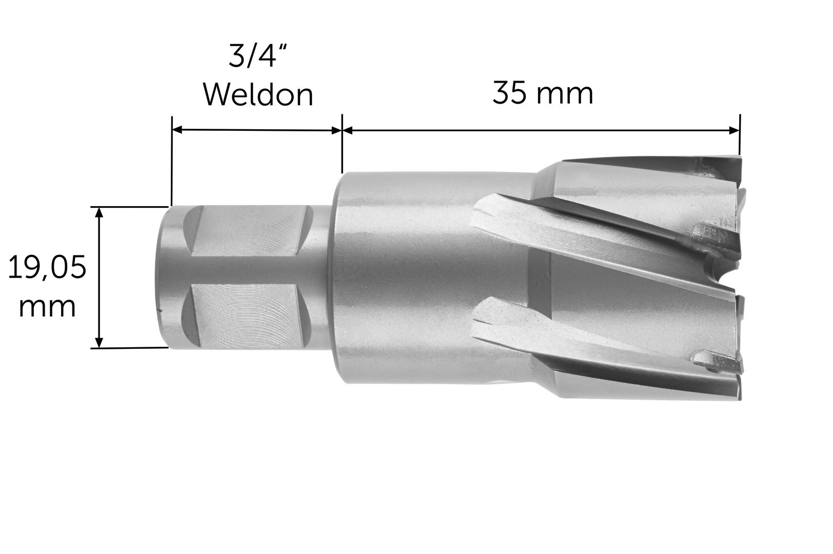 FEIN HM Ultra 35 Kernbohrer mit 3/4 in Weldon-Aufnahme, Bohr-Ø 35 mm, Schnitttiefe 35 63127737010