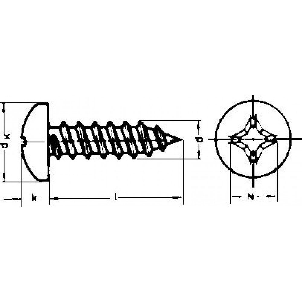 Blechschraube 6,3x19 DIN 7981 Form C Kreuzschlitz H galvanisch verzinkt E-NORMpro KP