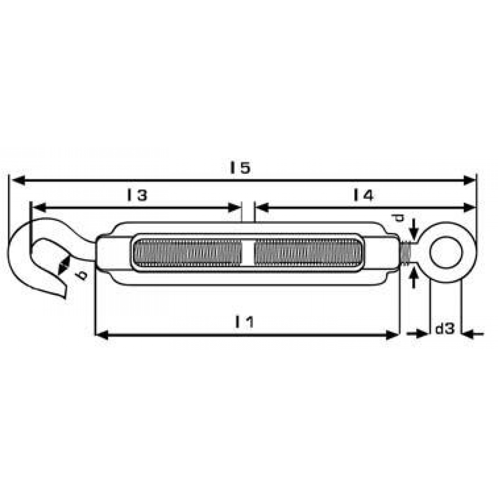 Spannschloss M5 x 70mm ähnlich DIN 1480 Hak/Öse Edelstahl 1.4401 PÖSAMO SB 1 Stk