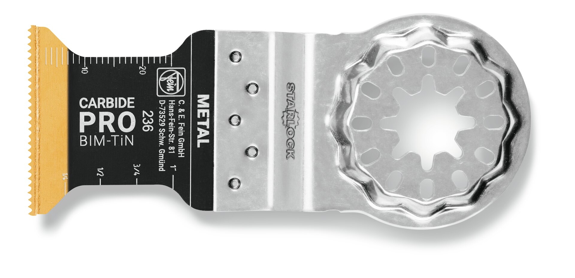 FEIN E-Cut Carbide Pro, Länge 40 mm, Breite 32 mm, VE 5 St, Aufnahme Starlock 63502236230 VE 5 St, Aufnahme Starlock