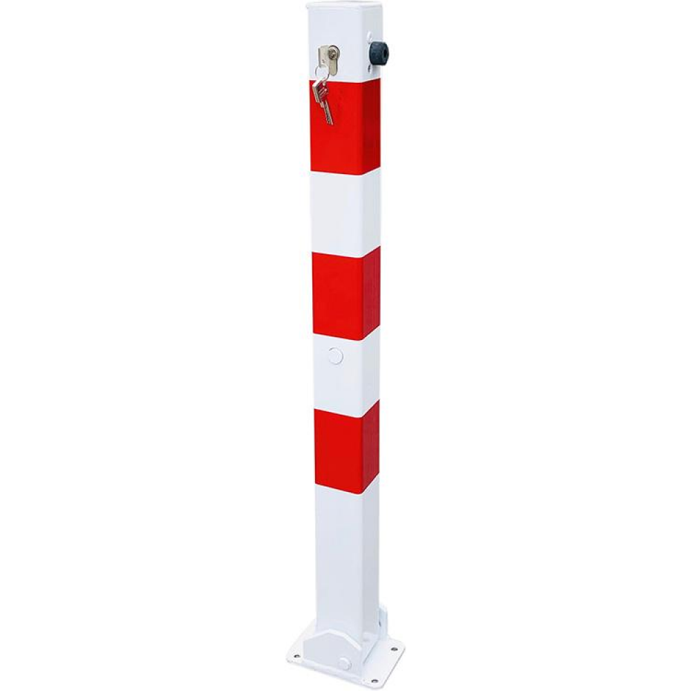 Absperrpfosten, 70 x mm, umlegbar, mit Zylinderschloss 70x70 r/w 900 schl   -