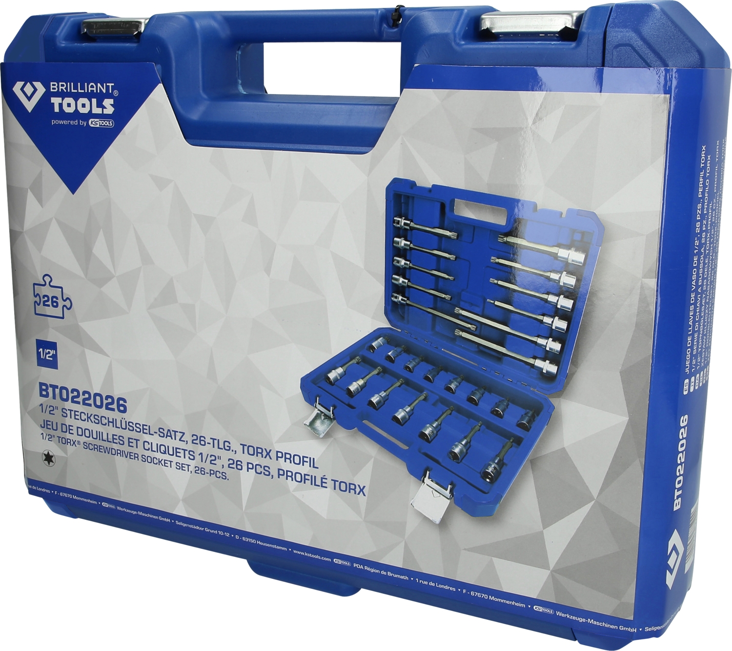 Brilliant Tools  1/2" Bit-Stecknuss-Satz, 26-tlg, Vielzahn-Profil, XZN