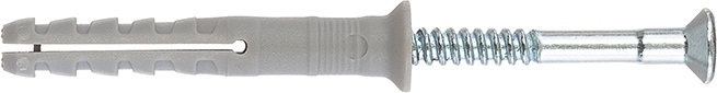 fischer Nageldübel N 6x6030 S HP / Nageldübel N-S / Mit Nagelschraube aus galvanisch verzinktem Stahl, vormontiert