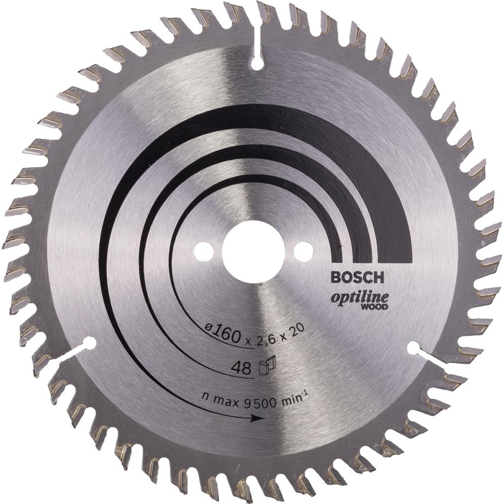 Kreissägeblatt Optiline Wood HM-Kreissägeblatt 160x2,6/1,6x20 48Z WZ Bos VE  1 Stück