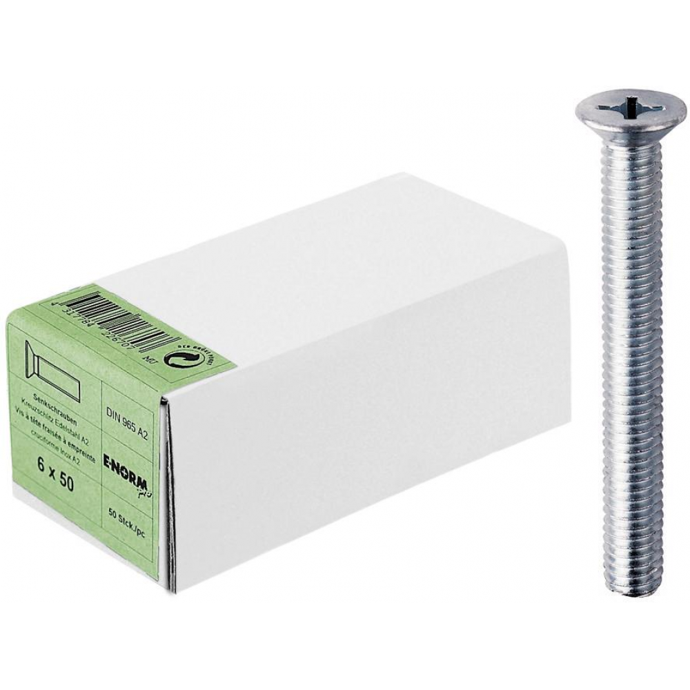 Senkschraube M5x50 DIN 965 Kreuzschlitz H Edelstahl A2 E-NORMpro HP