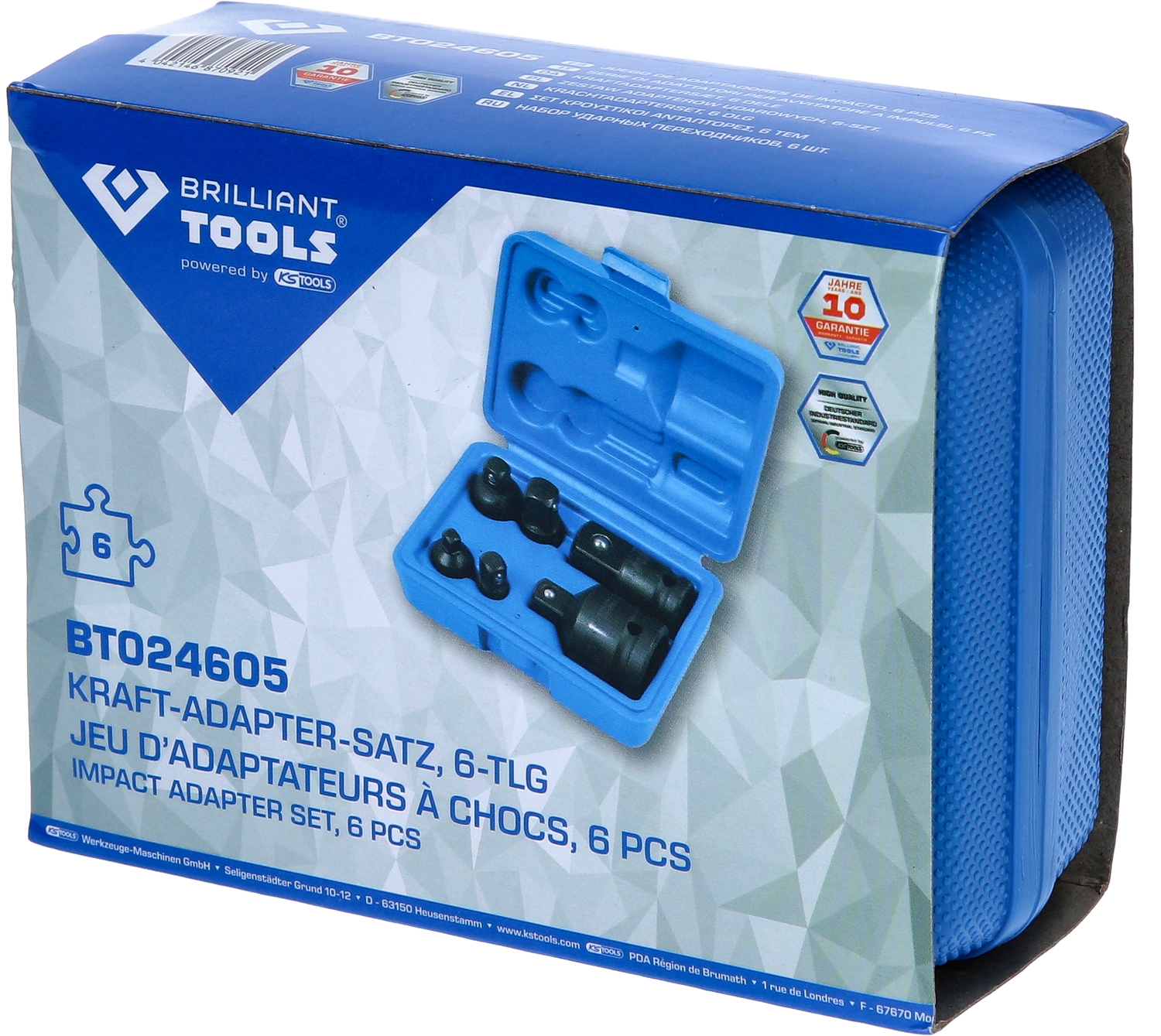 Brilliant Tools  Kraft-Adapter-Satz, 6-tlg, 1/4" + 3/8" + 1/2" + 3/4"