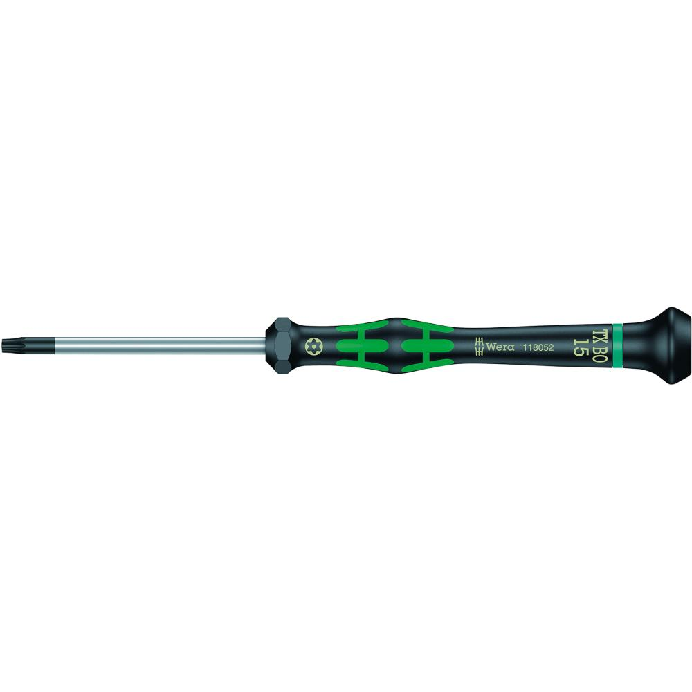 Elektronik-Schraubendreher für Innen-TORX BO-Schrauben, mit Bohrung, Nr. 2067 BO Elektronik- Schraubendreher T15x60mm Wera