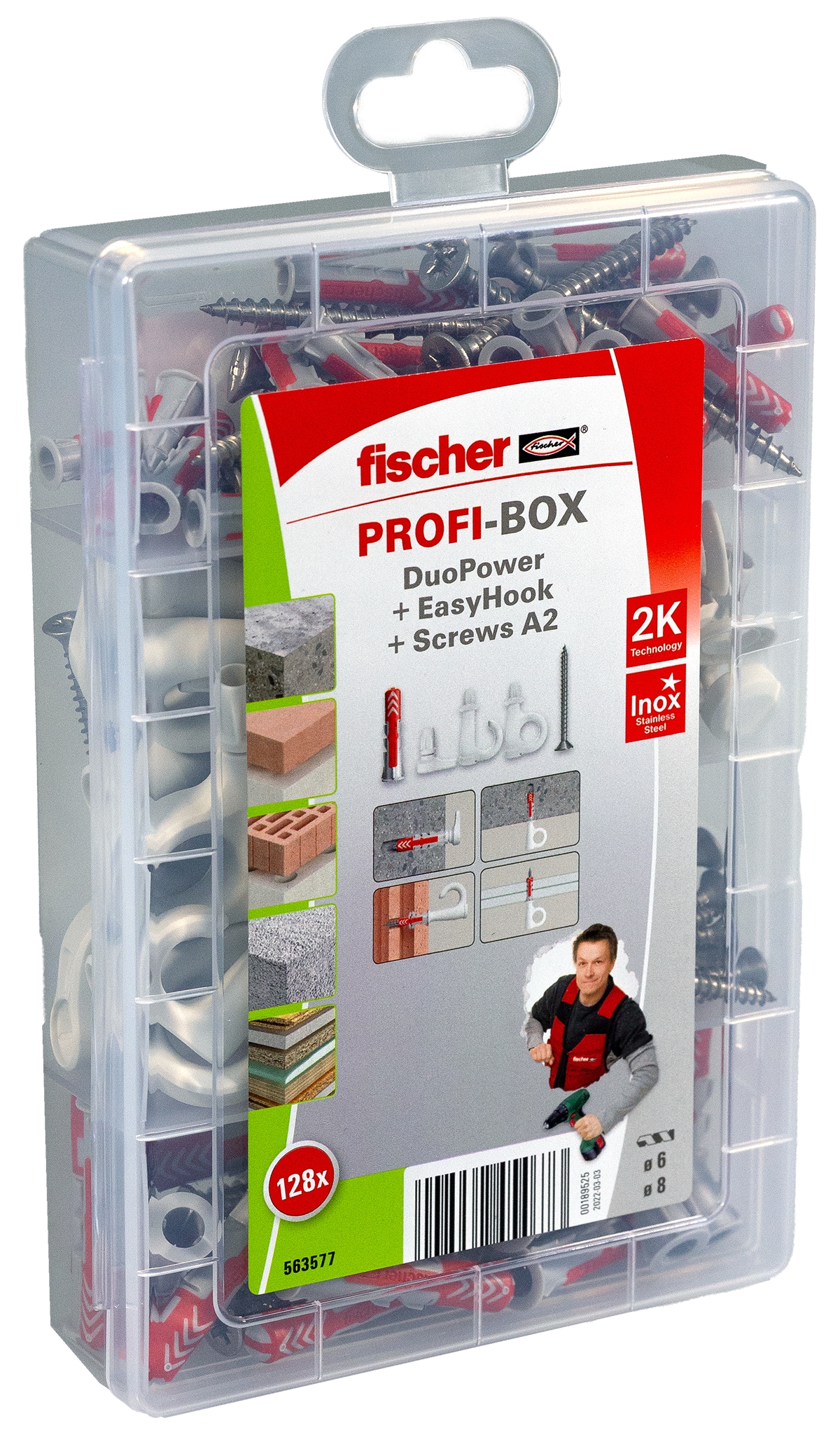 Fischer ProfiBox DuoPower + EasyHook + Schr. A2. Fischer Profi-Box mit DuoPower, EasyHook und Schrauben
