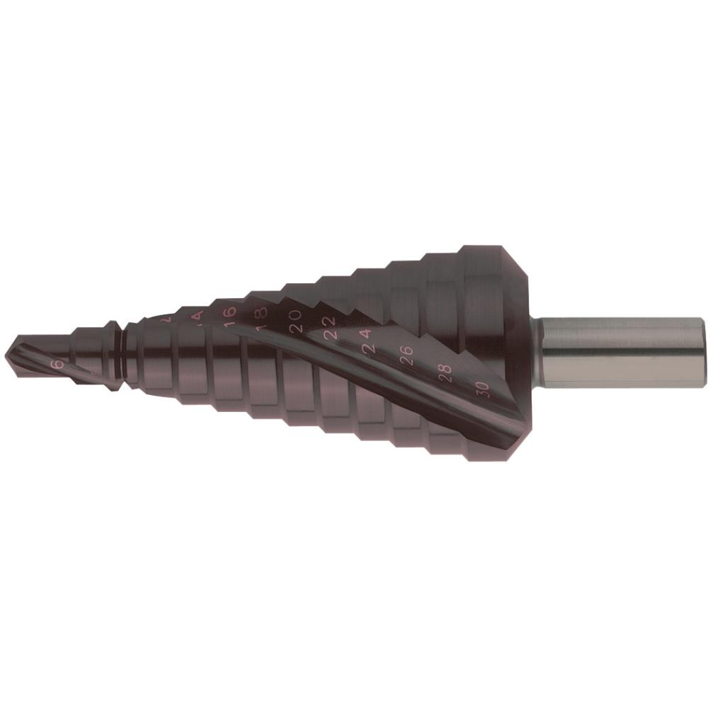 Stufenb.HSSspiralg.TiAlN 6-30,00mm FORUM