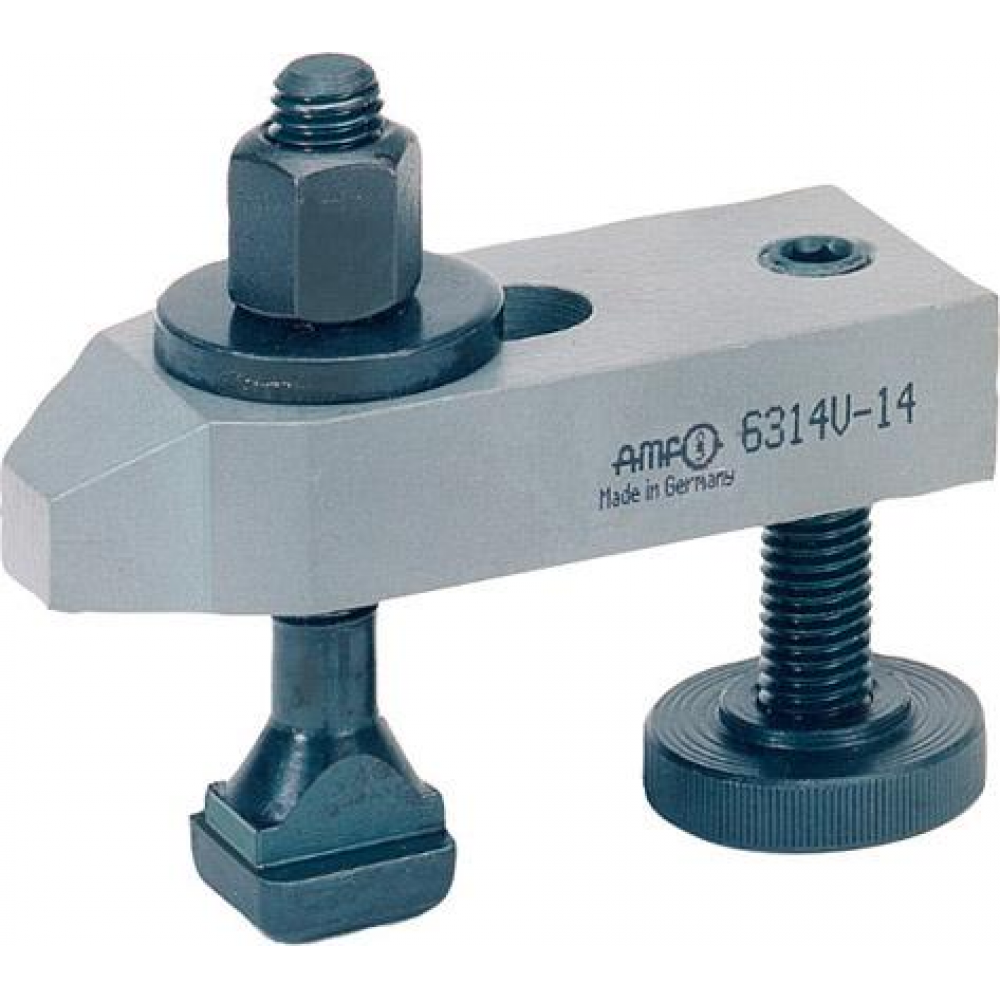 Spanneisen, abgeschrägt, mit verstellbarer Stützschraube DIN6314V verstärkt 14/10-38mm AMF