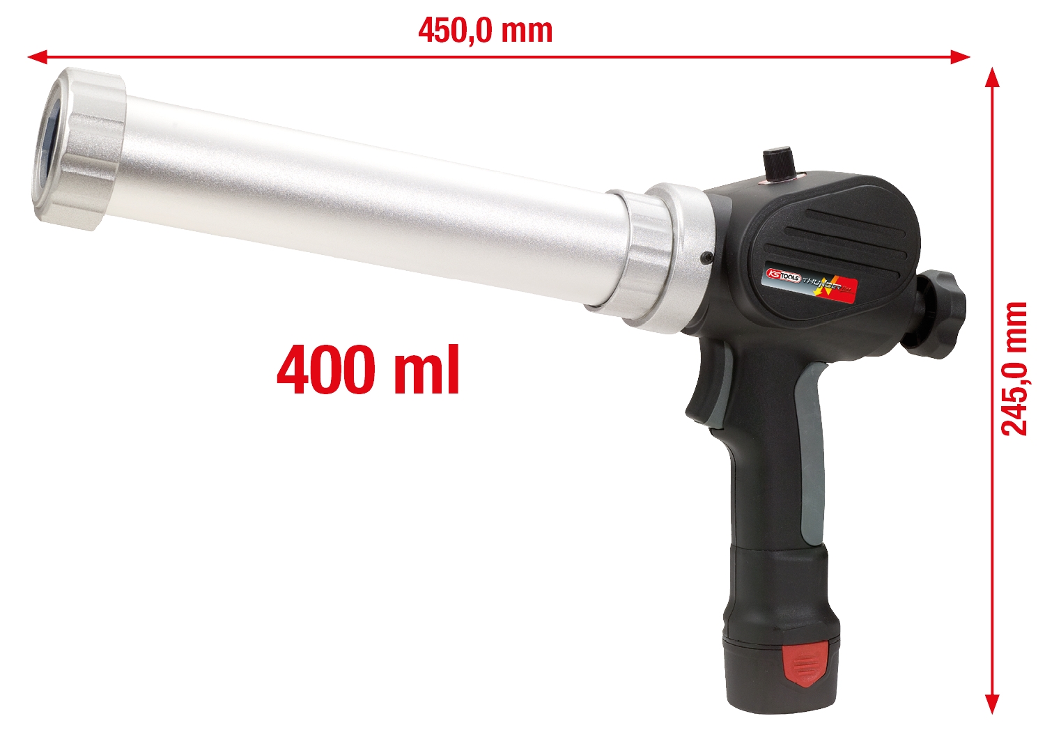 KSTOOLS Akku-Kartuschen-Pistole 400 ml mit 1 Akku und 1 Ladegerät