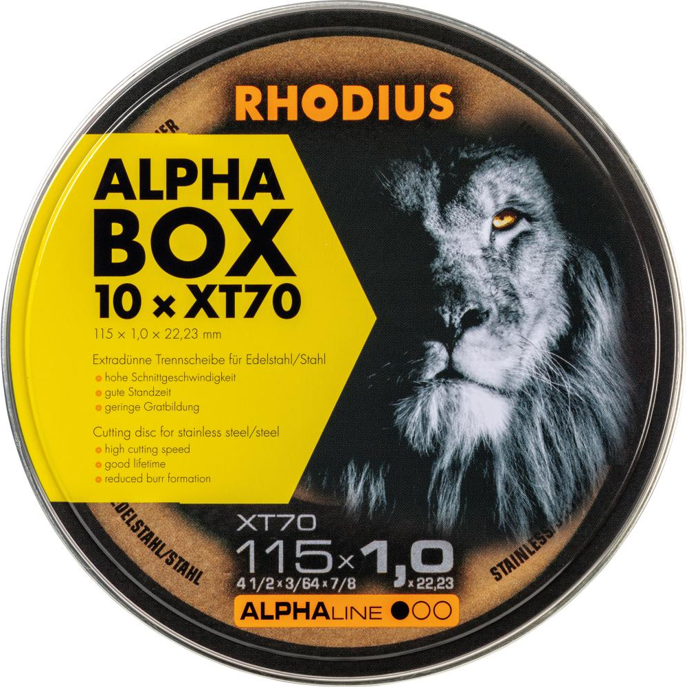 Trennscheiben-Dose XT70 für Edelstahl Trennscheibe in Dose115 x 1,0mm Rhodius