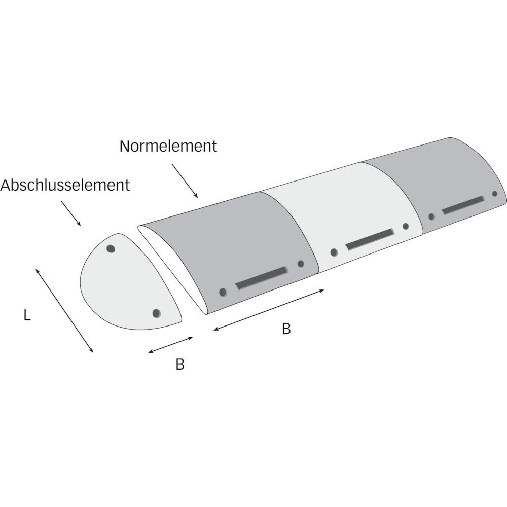 Fahrbahnschwelle Modell TOPSTOP-RE Abschlußelement m. Zapfen TOPSTOP 5-RE, gelb