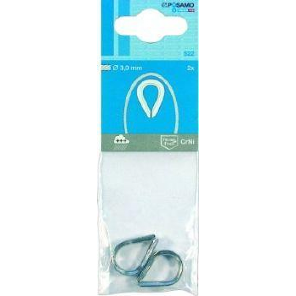 Kausche 3,0mm DIN 6899 Form B Edelstahl 1.4401 RW PÖSAMO 2 Stk