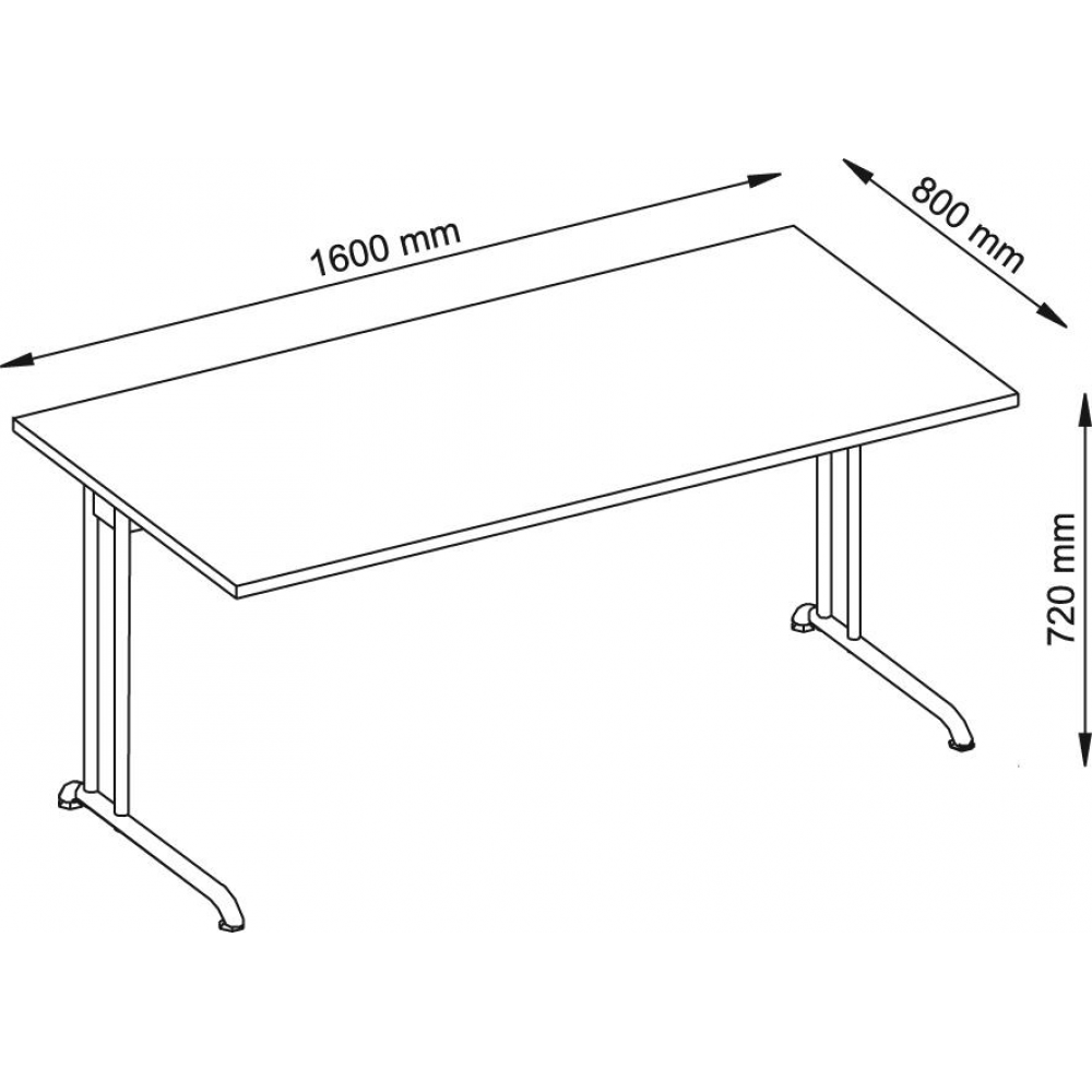 Schreibtisch, Serie B Buche 1600x800 mm