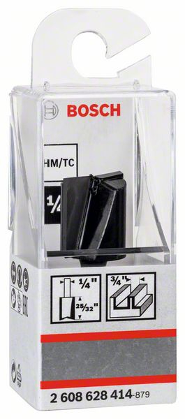 Bosch Nutfräser, 1/4-Zoll, D1 19 mm, L 19,6 mm, G 51 mm. Für Handfräsen