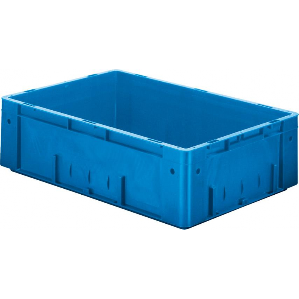 Transportkasten VTK 600/175-0 Transport-Stapelkasten B600x T400x H175 mm blau Auflast 700kg ohne Griffloch