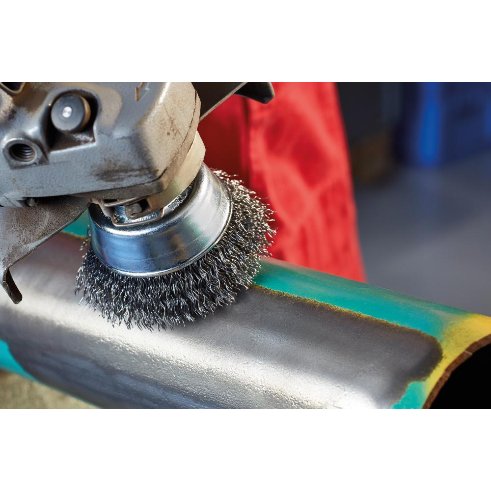 Topfbürste Stahldraht gewellt 100x0,35mm Lessmann