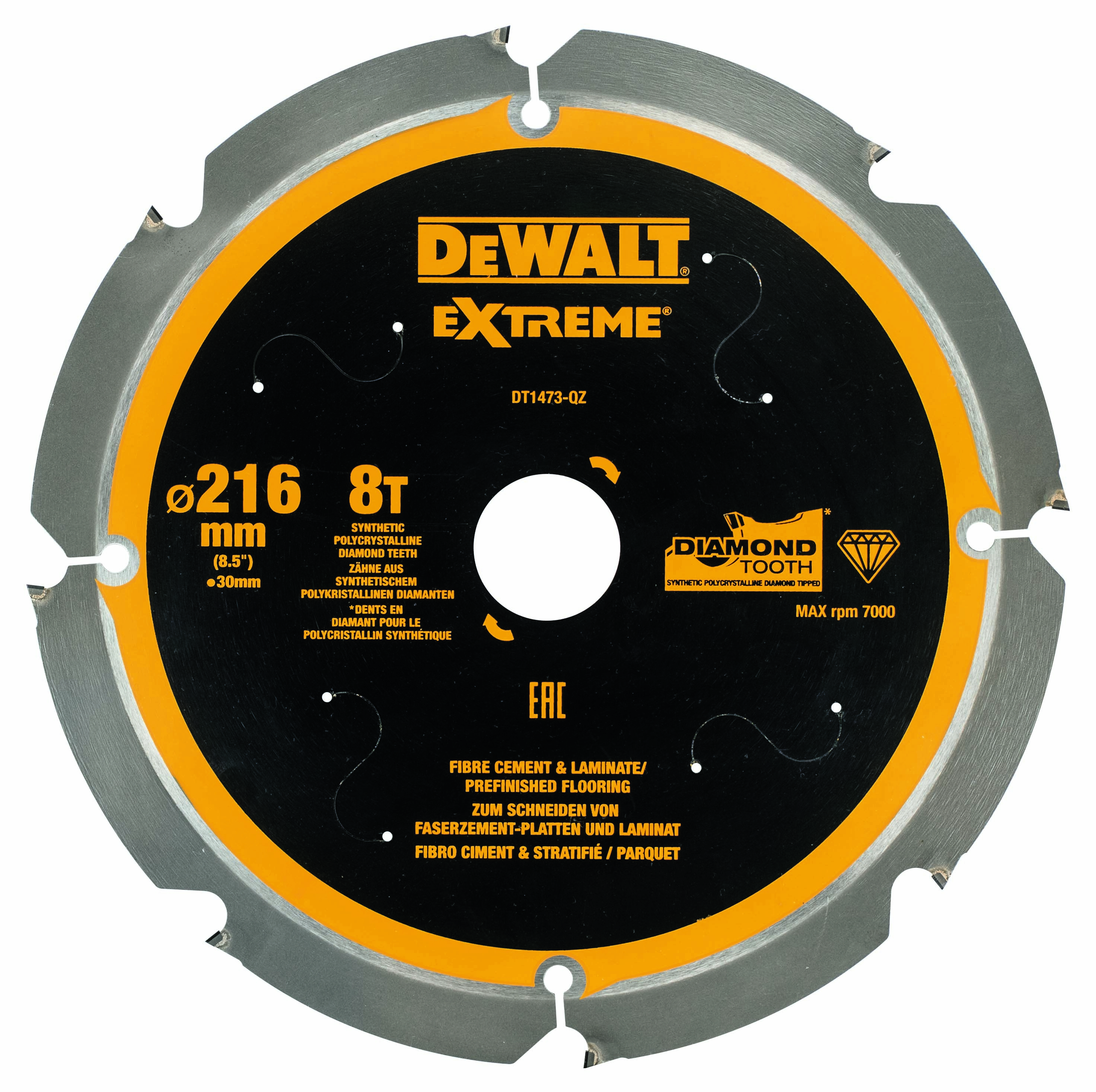 Dewalt DT1473-QZ,  Kreissaegeblatt PCD 216/30mm 8Z