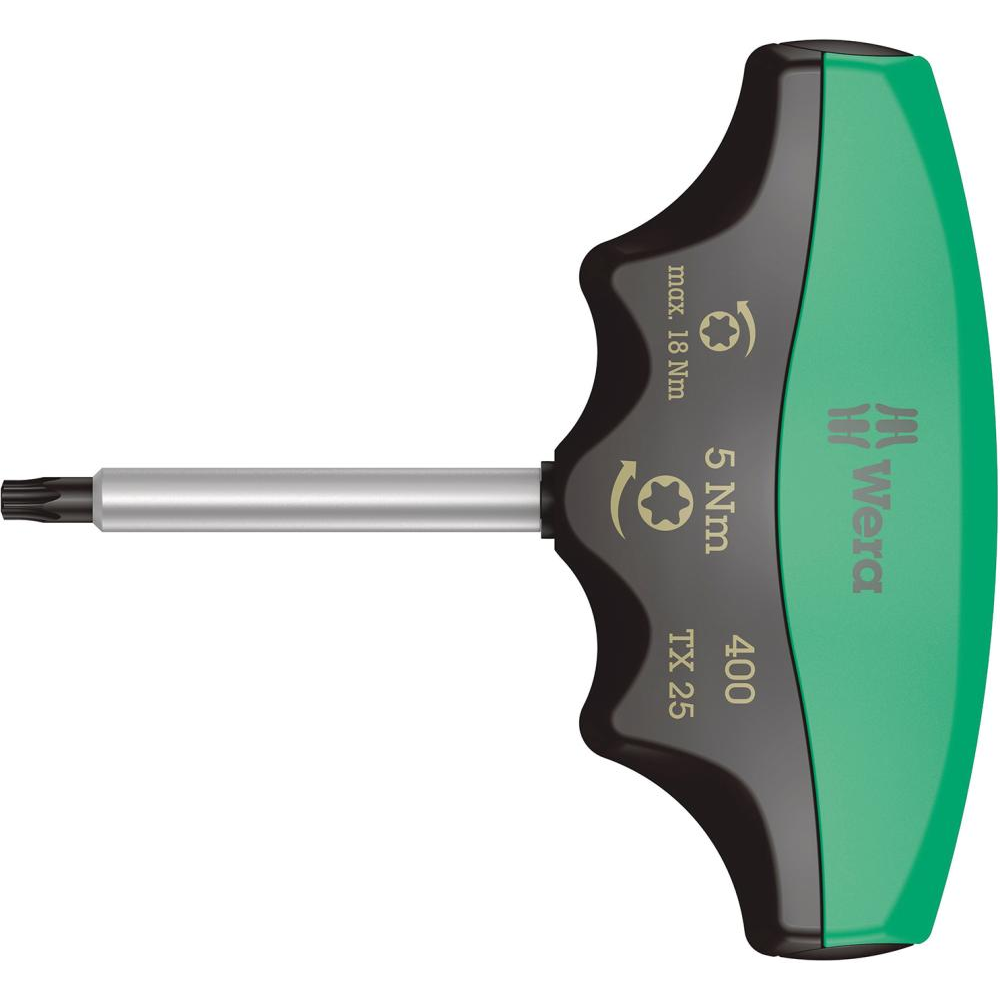 Drehmomentindikator für TORX-Schrauben 400 TX mit T-Griff T25x60mm 5Nm Wera