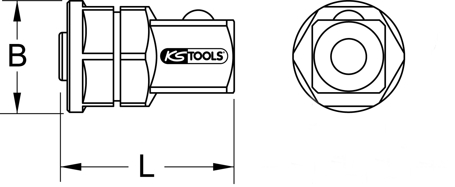 KSTOOLS GEARplus Stecknuss-Adapter, 3/8"x13mm