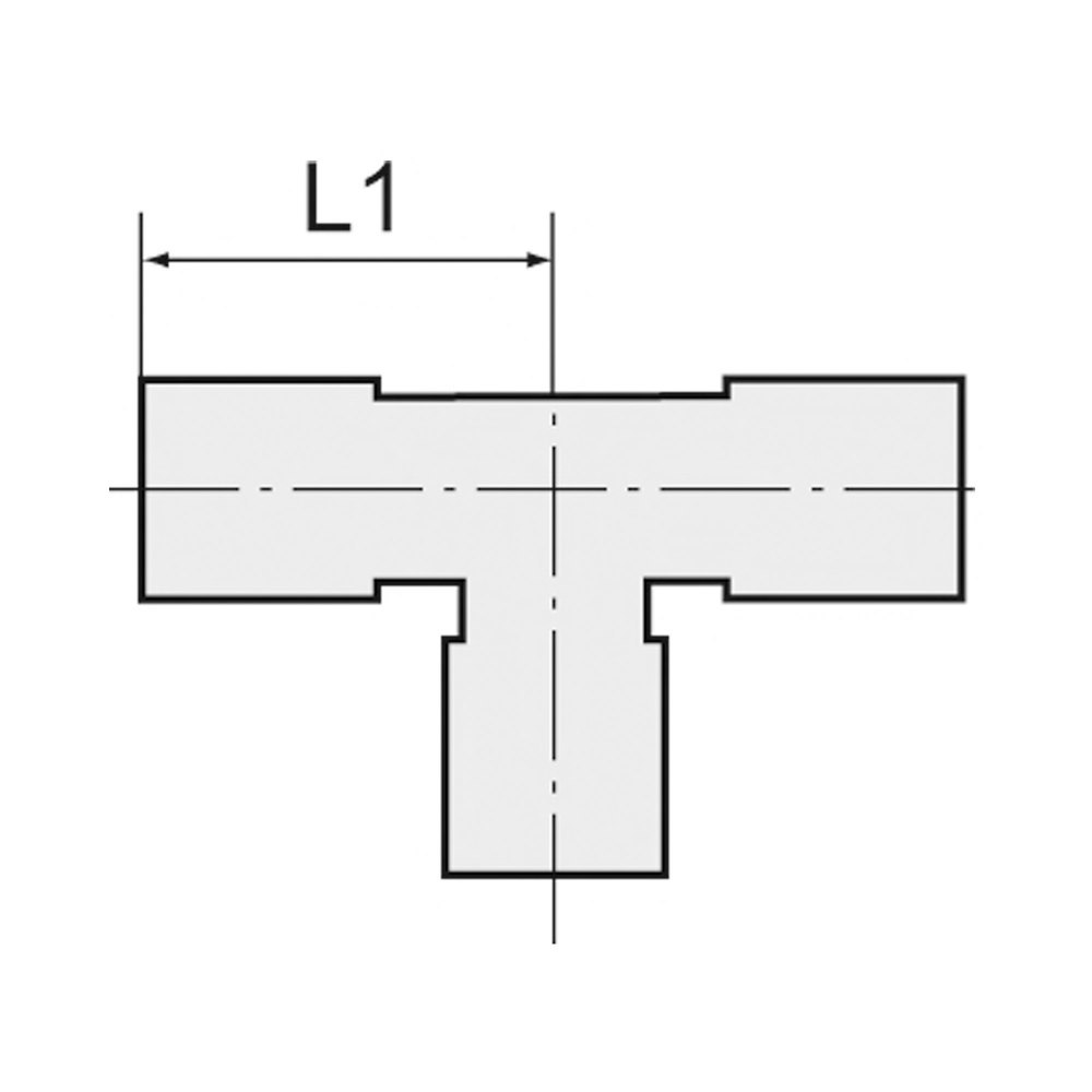 T-Steckverbindung, zwei reduzierte Abgänge seitlich Blaue Serie reduzierend, Schlauch-,2x10mm 1x8mm/ RIEGLER