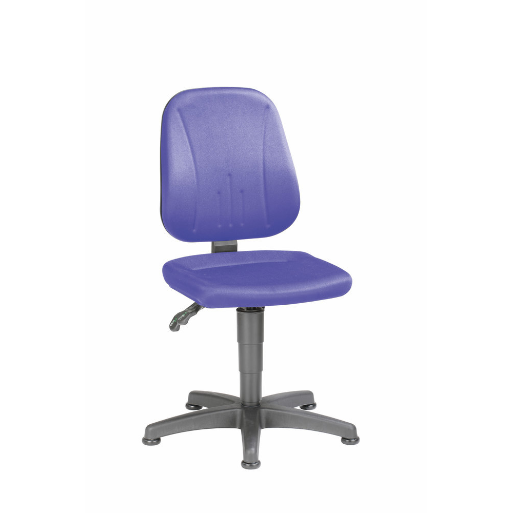 Arbeitsstuhl Modell Unitec 1 Bimos 9650-CI02 Sitzhöhe 440-620 mm mit Gleiter, Stoff blau