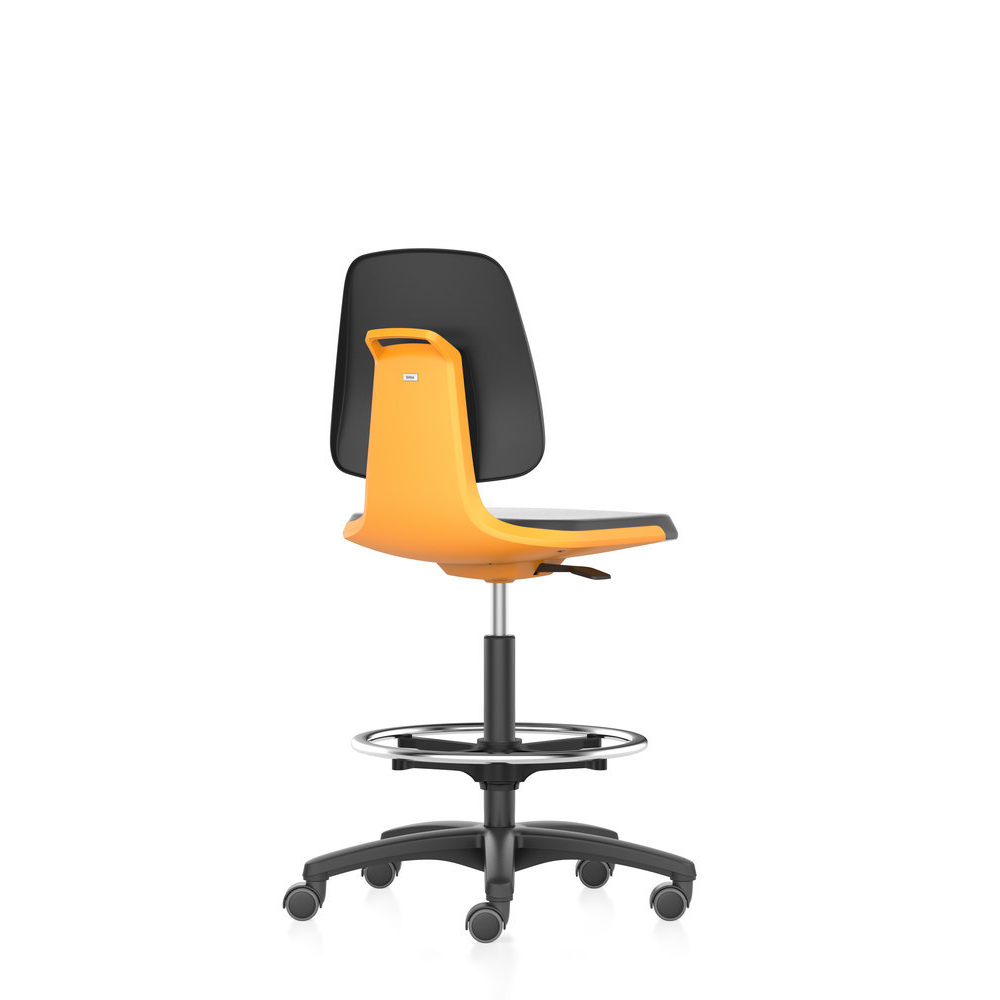 Arbeitsdrehstuhl Modell Labsit 4 Bimos Arbeitsstuhl K-Leder, orange Sitzhöhe 560-810 mm