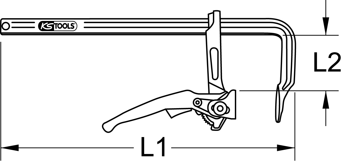 KSTOOLS Ganzstahl-Schnellspann-Schraubzwinge, 120x800mm