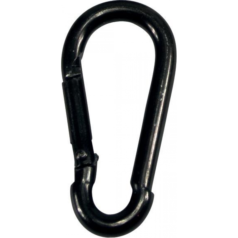 Feuerwehr-Karabinerhaken 40x4mm DIN 5299 Form C verzinkt schwarz