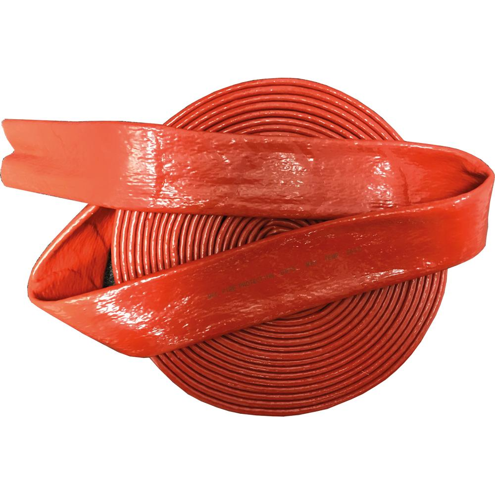 Feuerschutzschlauch Silikon/Fiberglas, rot, 38 x 44,60mm