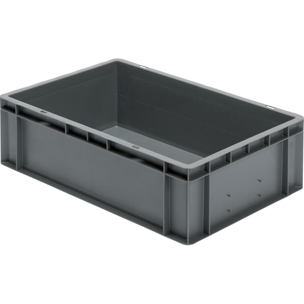 Transportkasten TK 600/175-0, Wände und Boden geschlossen Transport-Stapelkasten B600x T400x H175 mm grau, ohne Griffloch