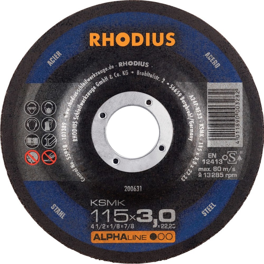 Trennscheibe KSM für Stahl KSMK 115 x 3,0mm gekr. Rhodius