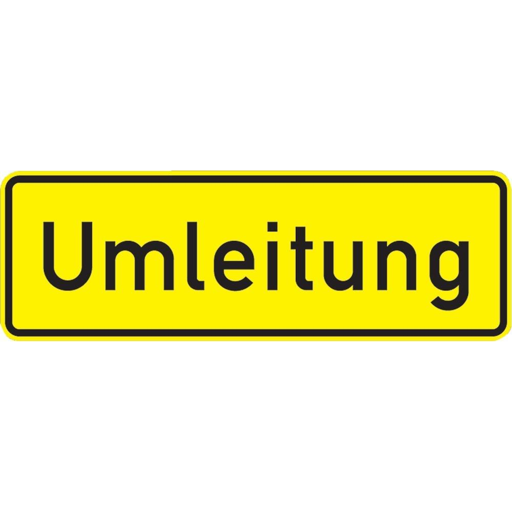 Verkehrszeichen, Folientyp RA 2, Rechtecke 457.1, 1050x350mm Umleitungsankündigung RAL-Gütezeichen Folie RA2