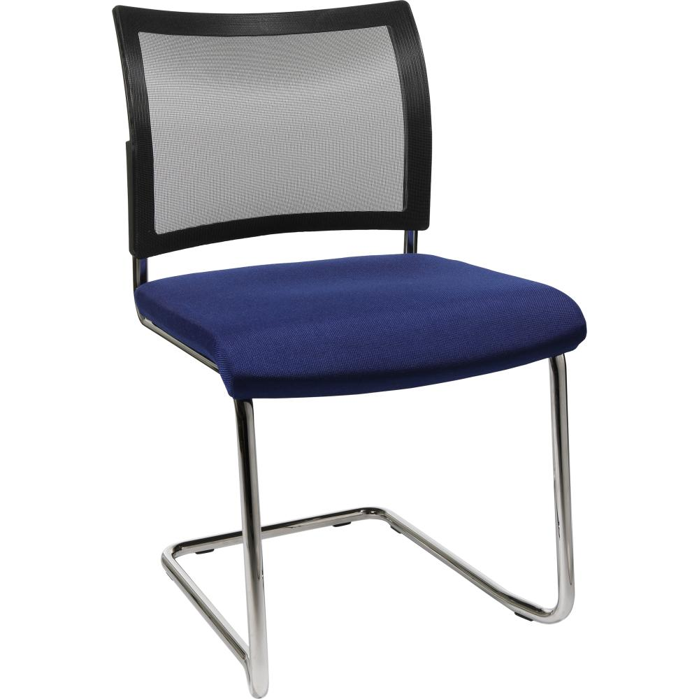 Besucherstuhl Modell Visit 20 Bes.-Stuhl Visit20 m.Polster/Netz,blau